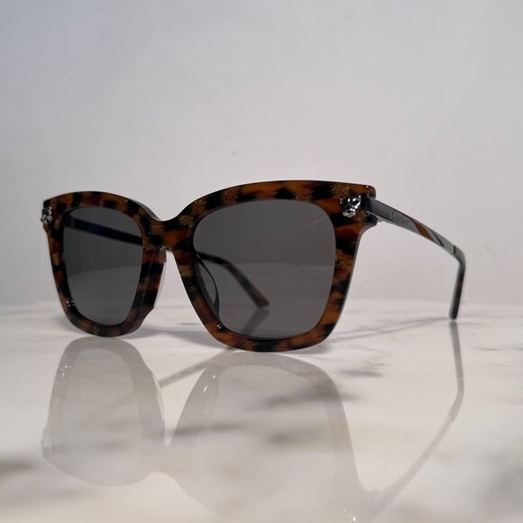 Cartier Glasses Sunglasses Frames Leopard Tortoise Cat Eye Platinum - Picture 2 of 7